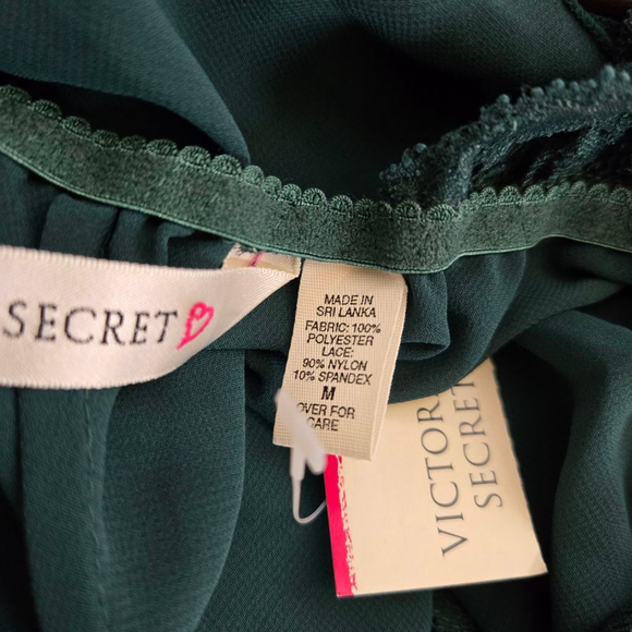 Y2K NWT Vintage Victoria's Secret Green Lace Bodysuit Teddy Lingerie M - Picture 5 of 8